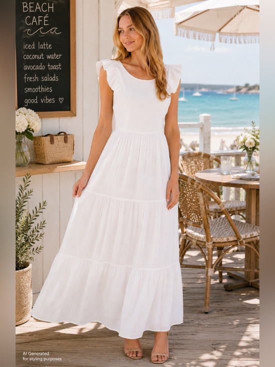 CeCe Dresses & Skirts - CeCe NWT XL White Maxi Dress Bow Back Coastal Resort Bridal Shower Dress